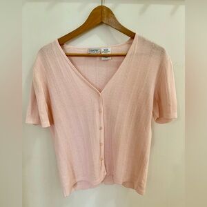 Short sleeve light pink cardigan